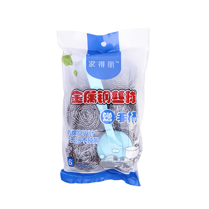 (Кол-во в коробке 100 шт) KARDLI Металлическая мочалка для мытья посуды (6 шт. в упаковке)